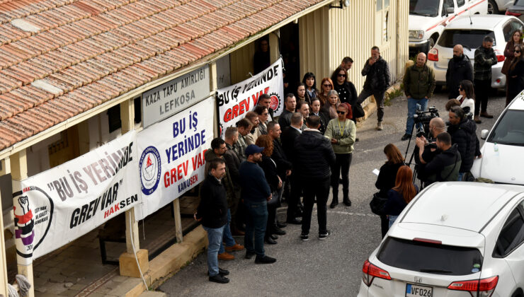 KTAMS, KAMUSEN, KAMU-İŞ ve HAKSEN, Lefkoşa Kaza Tapu Amirliği’nde grevde