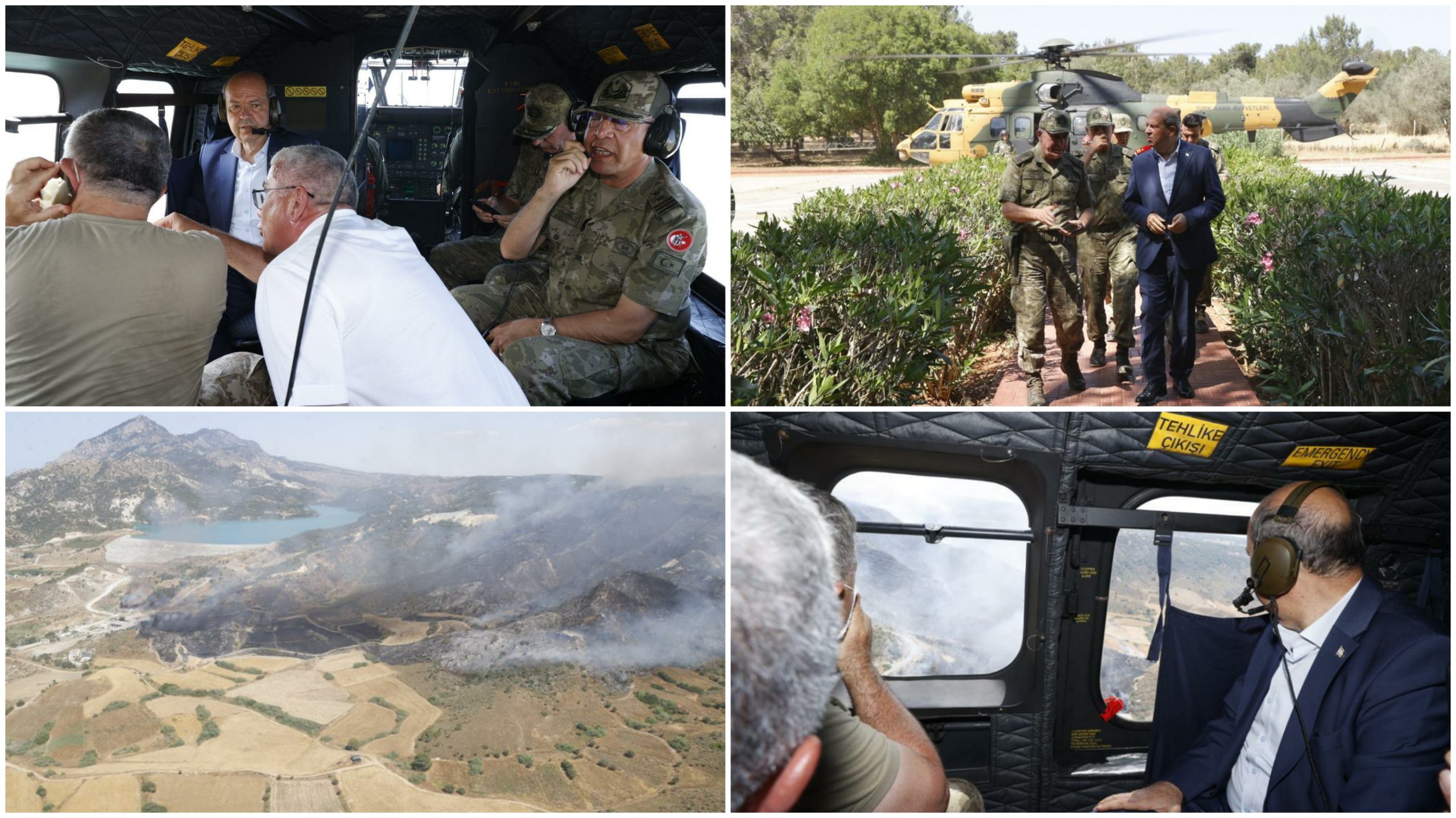Cumhurbaşkanı Tatar yangın bölgesinde…İngiliz Üsleri’nden yangın söndürme helikopteri çalışmalara katılmak üzere bölgeye intikal etti