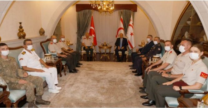 “Türkiye Cumhuriyeti ile iş birliği içinde Kıbrıs Türk halkının hak ve hukukunu korumak, hem havada, hem karada hem de denizlerde güvenliği sağlayabilmek önemli”
