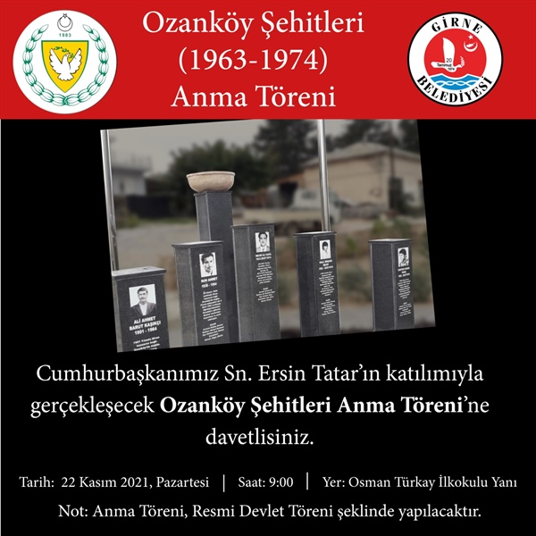 Ozanköy Şehitleri resmi törenle anılıyor