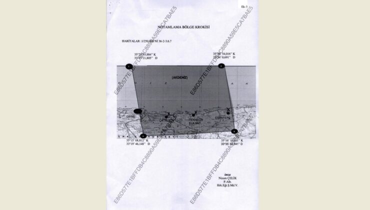 Çatalköy, Teknecik ve Esentepe bölgesinde Notam Esas Atışı yapılacak