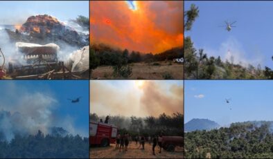 Türkiye’de çeşitli bölgelerde çıkan orman yangınlarına müdahaleler sürüyor